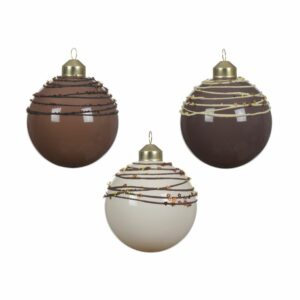 Glass Ornament Set Chocolate Drizzle Mix