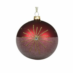 Glass Bauble Sparkle Oxblood