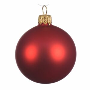 Glass Bauble Matte Christmas Red