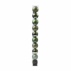 Shatterproof Bauble Mix – Rosemary Green – 10 Pack