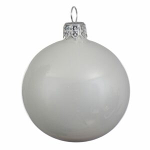 Glass Enamel Bauble Winter White