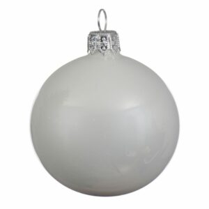 Glass Enamel Bauble Winter White