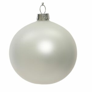 Glass Bauble Matte Winter White