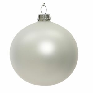 Glass Bauble – Matte Winter White – 5.91″