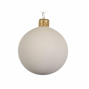 Glass Bauble Matte Wool White