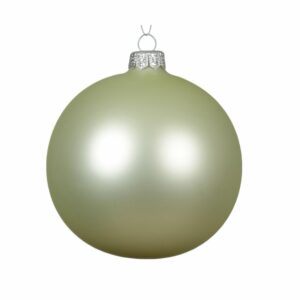 Glass Bauble Matte White Mint