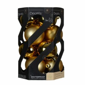 Shatterproof Bauble Mix Light Gold