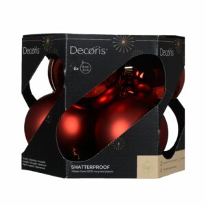 Shatterproof Bauble Mix Christmas Red