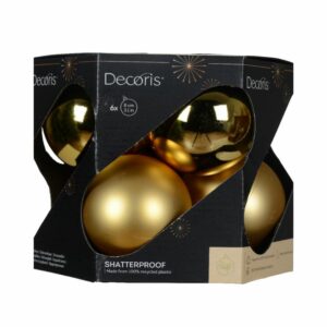 Shatterproof Bauble Mix Light Gold