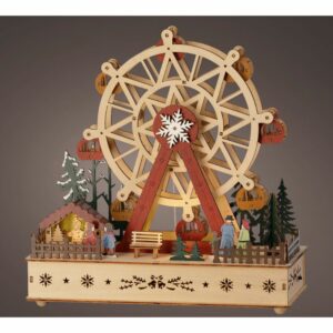 LED Wooden Ferris Wheel Scene