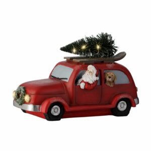 LED Mr & Mrs Claus Car Figurine