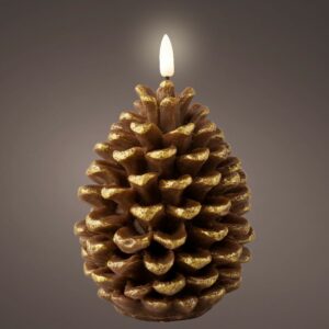 Brown LED Wick Pinecone Candle