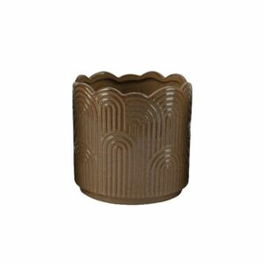 Arches Glazed Planter – Brown – 5.7″