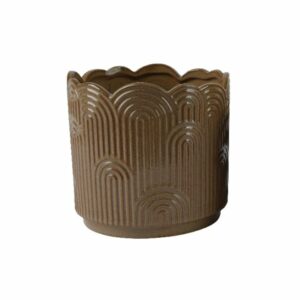 Arches Glazed Planter – Brown – 7.3″