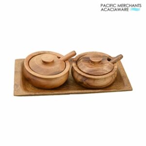 Condiment 2 Bowl Set Acacia Wood