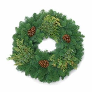 Mixed Evergreen Wreath – 14″ Ring & 26″ Outer Diameter