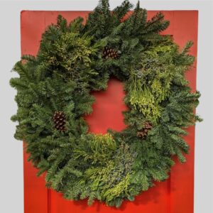 Mixed Evergreen Wreath – 16″ Ring & 30″ Outer Diameter