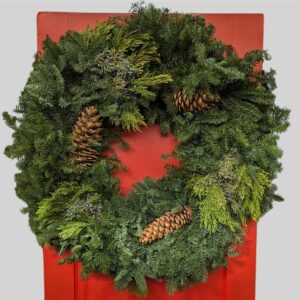 Mixed Evergreen Wreath – 20″ Ring & 34″ Outer Diameter