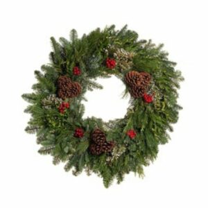 Evergreen Bounty Wreath – 14″ Ring & 26″ Outer Diameter