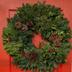 Evergreen Bounty Wreath – 14″ Ring & 26″ Outer Diameter