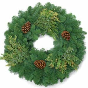 Mixed Evergreen Wreath – 30″ Ring & 48″ Outer Diameter