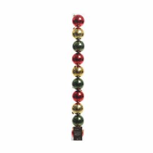 Shatterproof Bauble Mix – Red/Green/Gold – 10 Pack