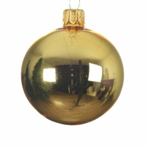 Glass Bauble – Light Gold – 2.36″