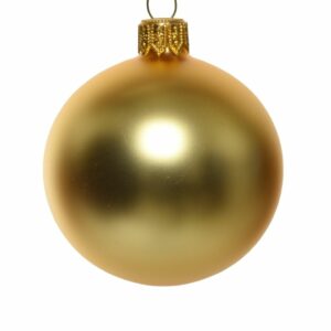 Glass Bauble – Matte Light Gold – 2.36″