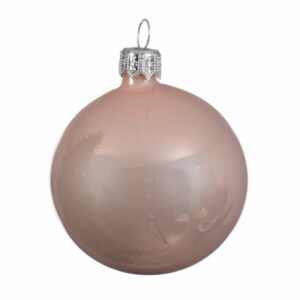 Glass Enamel Bauble – Blush Pink – 3.93″