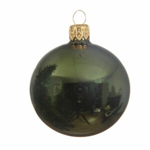 Glass Bauble – Pine Green – 2.75″