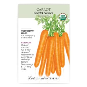 Carrot Seeds – Botanical Interests – Scarlet Nantes (Organic)
