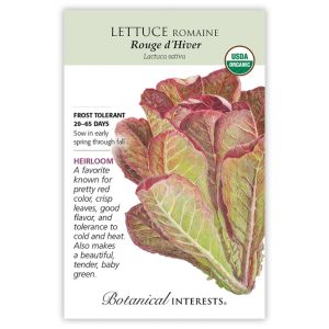 Romaine Lettuce Seeds – Botanical Interests – Rouge d’Hiver (Organic)