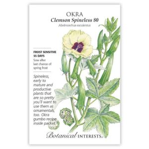 Okra Seeds – Botanical Interests – Clemson Spineless 80