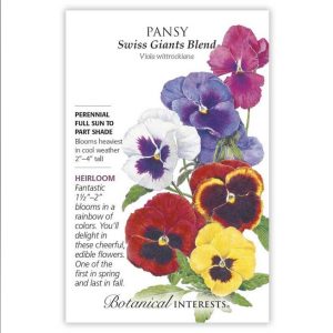 Pansy Seeds – Botanical Interests – Swiss Giants Blend
