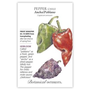 Chile Pepper Seeds – Botanical Interests – Ancho / Poblano