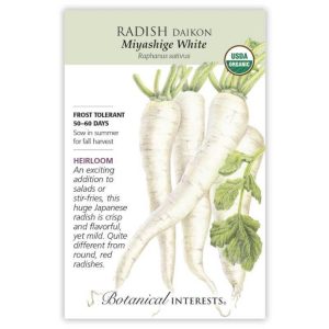 Radish Seeds – Botanical Interests – Daikon Miyashige White (Organic)