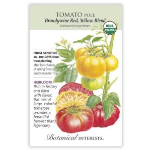 Pole Tomato Seeds – Botanical Interests – Brandywine Red/Yellow Blend (Organic)