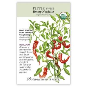 Sweet Pepper Seeds – Botanical Interests – Jimmy Nardello (Organic)