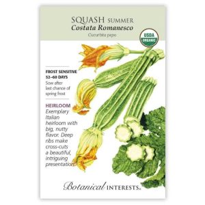 Summer Squash Seeds – Botanical Interests – Costata Romanesco (Organic)