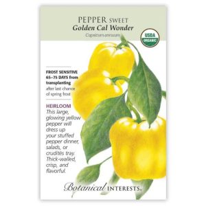 Sweet Pepper Seeds – Botanical Interests – Golden Cal Wonder (Organic)