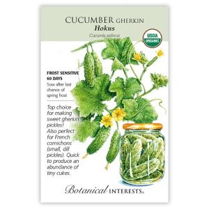 Cucumber Seeds – Botanical Interests – Hokus Gherkin (Organic)