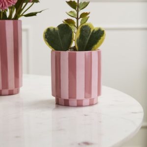 Striped Pot - Pink - 5"