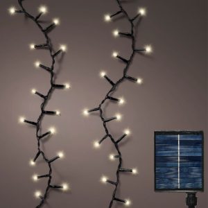 1000 LED Solar Compact String Lights - Warm White/Black