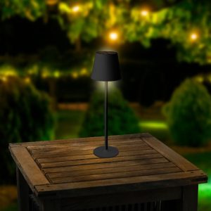 Solar Table Lamp – Black – 14.5″