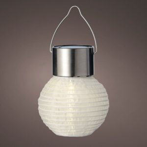 Solar Hanging Lantern - White - 3.7"