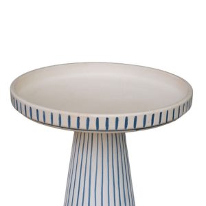 Gabbi Fluted Birdbath - Natural/Blue - No Lock Top Only