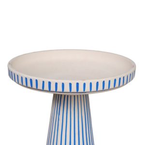 Gabbi Fluted Birdbath - Natural/Sky Blue - No Lock Top Only