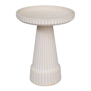 Gabbi Fluted Birdbath – Natural/White – Pedestal Only