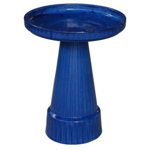Gabbi Fluted Birdbath – Blue – Pedestal Only