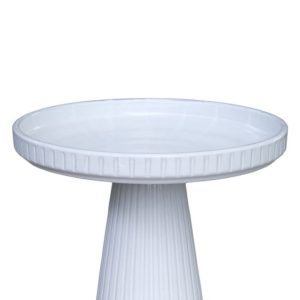 Gabbi Fluted Birdbath – White – No Lock Top Only